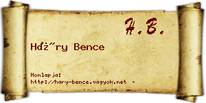 Háry Bence névjegykártya